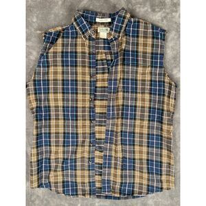 L.L.Bean Flannel Shirt Vest Sleeveless Men’s Large Y2K Grunge